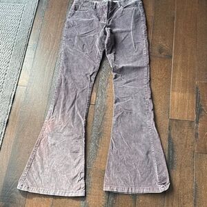 Theory corduroy flare leg pants women’s size 8 gray purple hippie boho casual mi